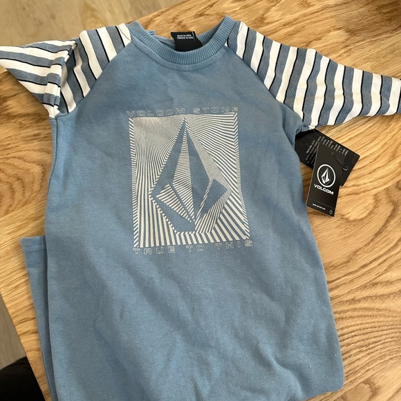 Volcom blue one piece cotton toddler with beanie hat - Picture 2 of 5